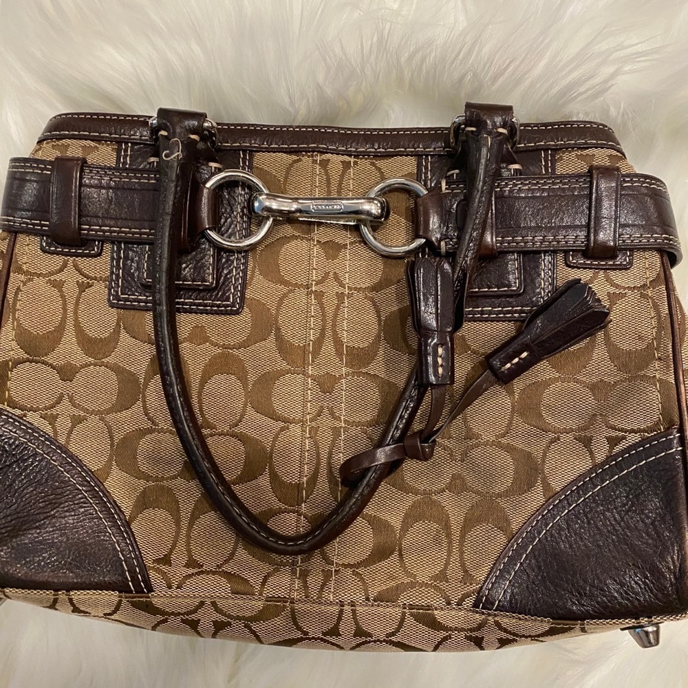 Coach Signature brown leather purse